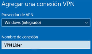 Nombra la conexión de VPN