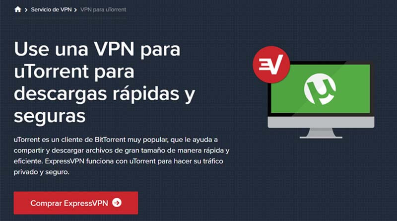 homepage de expressvpn con fondo negro y una laptop