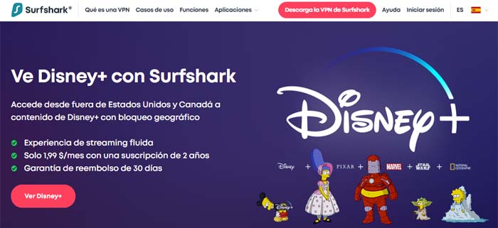 Desbloquea Disney+ con Surfshark
