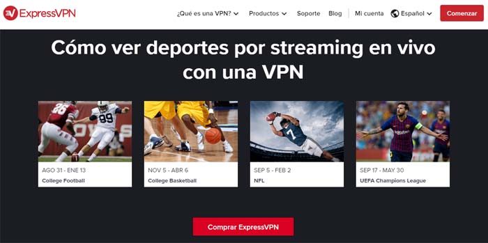 ¿Cómo ver deportes online en vivo con ExpressVPN?